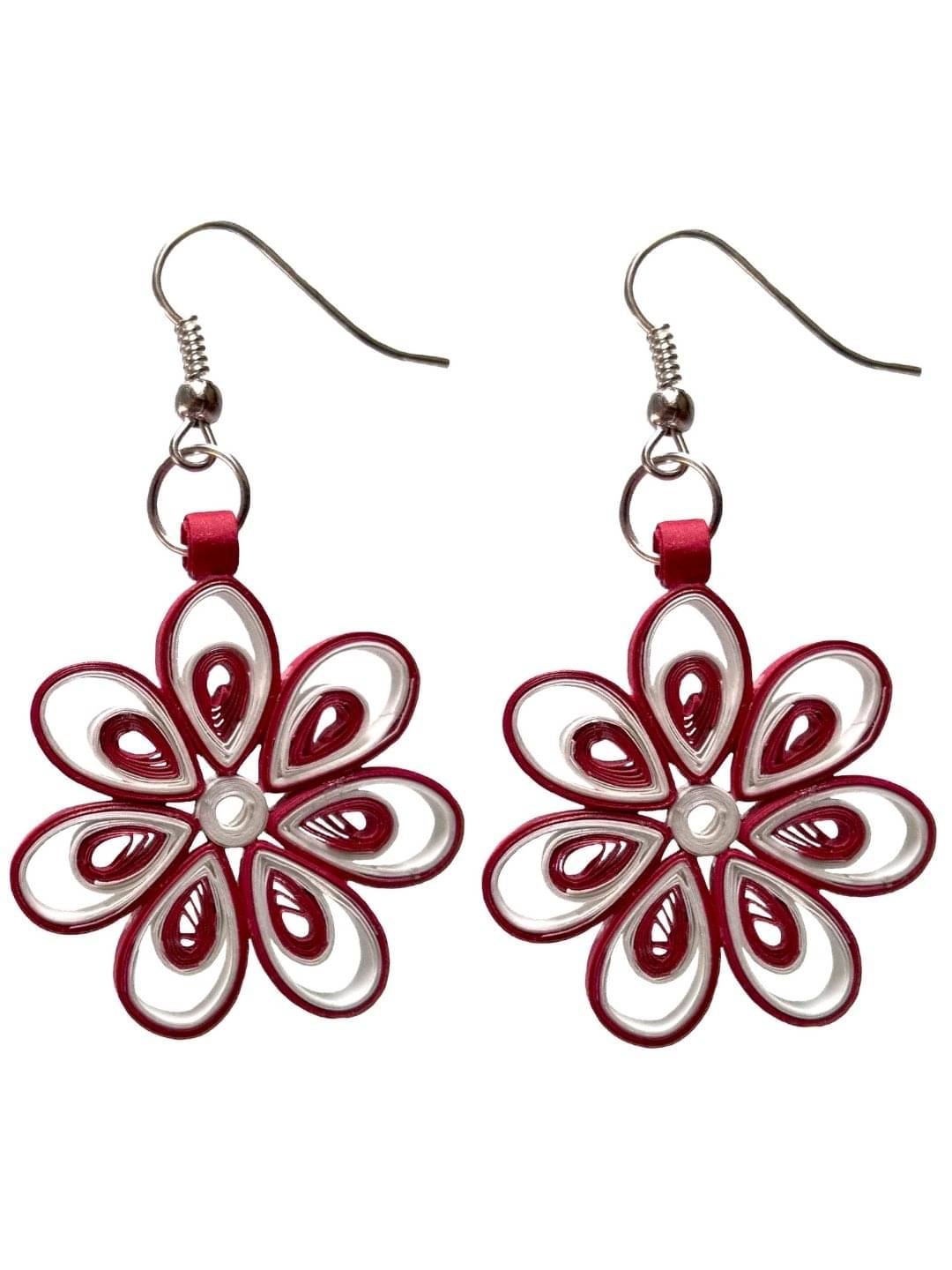     			Designer's Collection Red Drop Earrings ( Pack of 1 )