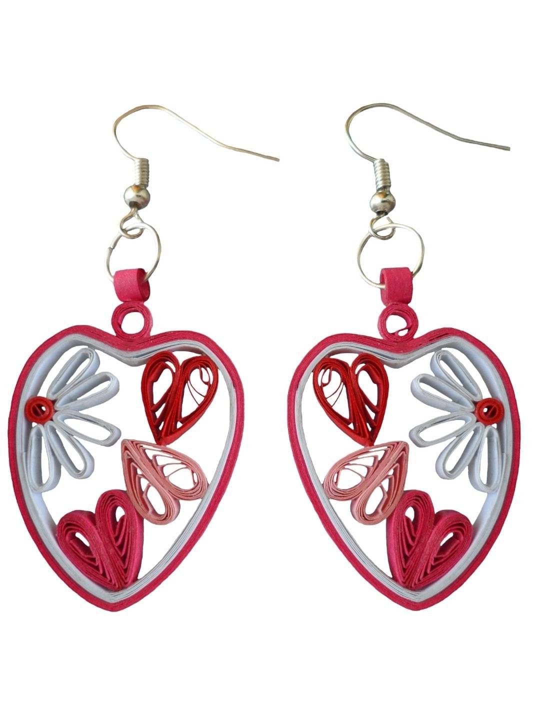     			Designer's Collection Red Drop Earrings ( Pack of 1 )