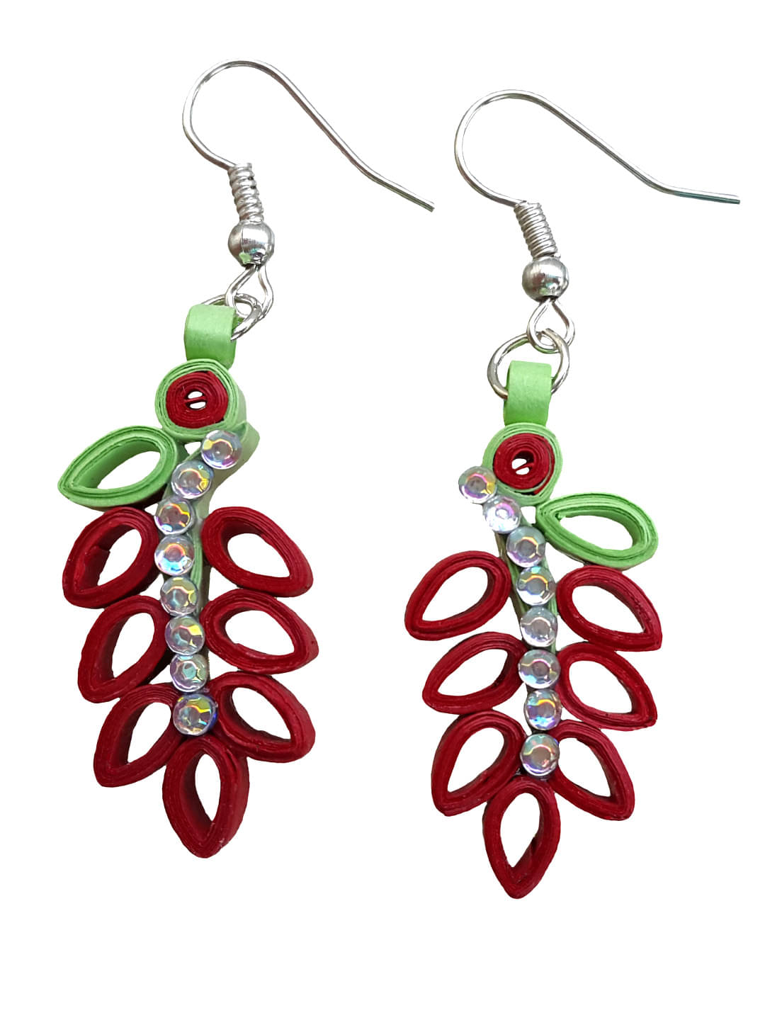     			Designer's Collection Red Drop Earrings ( Pack of 1 )