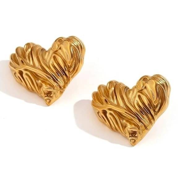     			Flauri Golden Stud Earrings ( Pack of 1 )