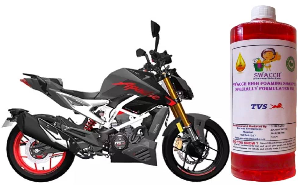 High Foaming Bike Shampoo Formulated For TVS Apache RTR 310 , Thick Foam with Wax Coat I Non-Toxic Formula I Ph Balanced I Super Saver Pack I Premium Wax Formulation I Glossy & Shine I 1 Litre     			High Foaming Bike Shampoo Formulated For TVS Apache RTR 310 , Thick Foam with Wax Coat I Non-Toxic Formula I Ph Balanced I Super Saver Pack I Premium Wax Formulation I Glossy & Shine I 1 Litre