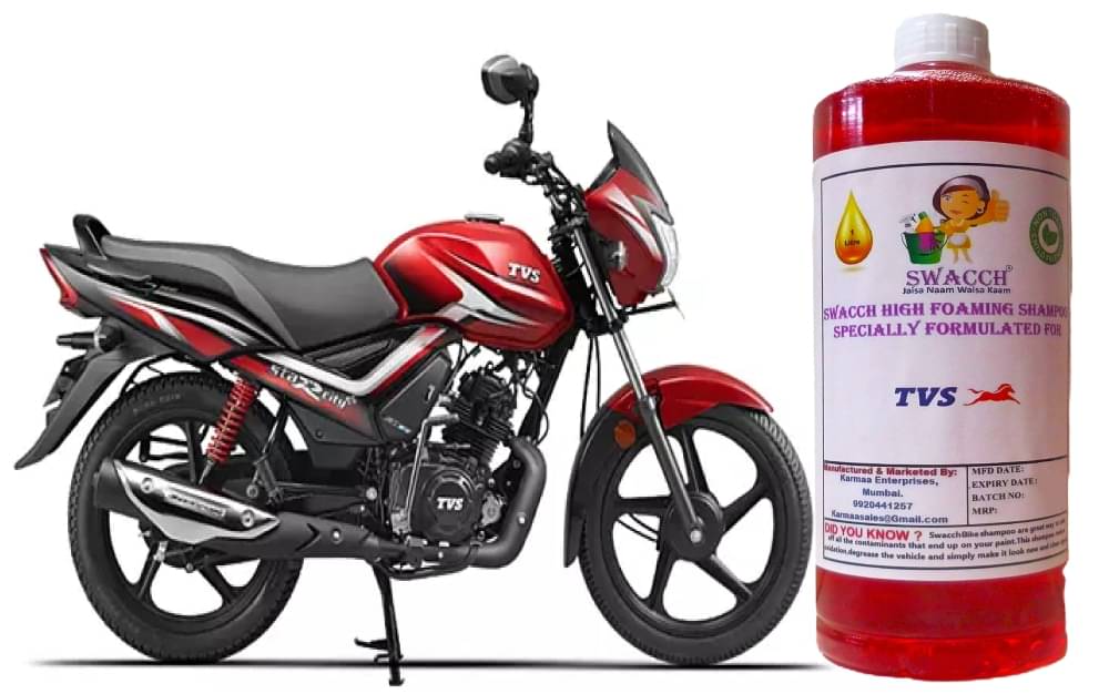     			High Foaming Bike Shampoo Formulated For TVS Star City Plus , Thick Foam with Wax Coat I Non-Toxic Formula I Super Saver Pack I Premium Wax Formulation I Glossy & Shine I 1 Litre