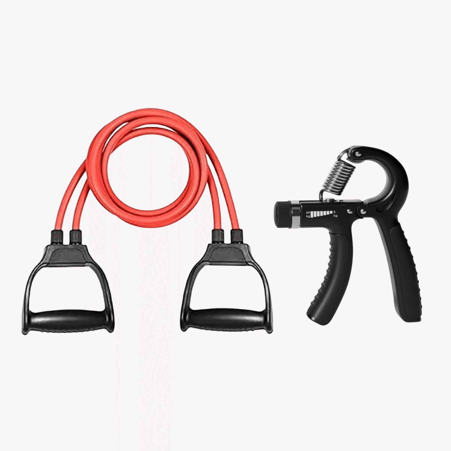 Home Gym Essentials: Adjustable Hand Grip Strengthener & Resistance Toning Tube Combo     			Home Gym Essentials: Adjustable Hand Grip Strengthener & Resistance Toning Tube Combo