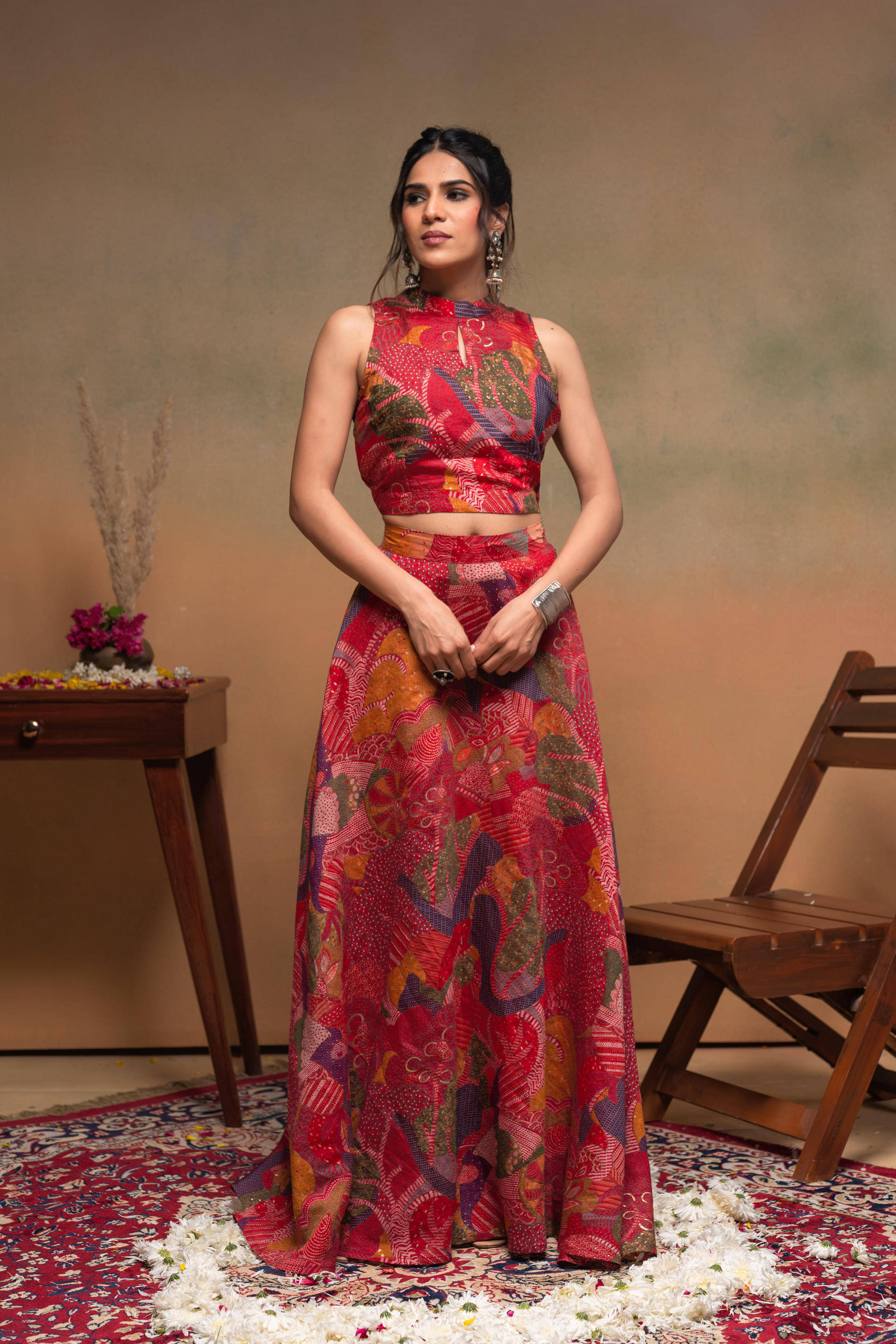 Juniper Women Polyester Printed Straight Kurti With Palazzo ( Red ) Juniper Women Polyester Printed Straight Kurti With Palazzo ( Red )