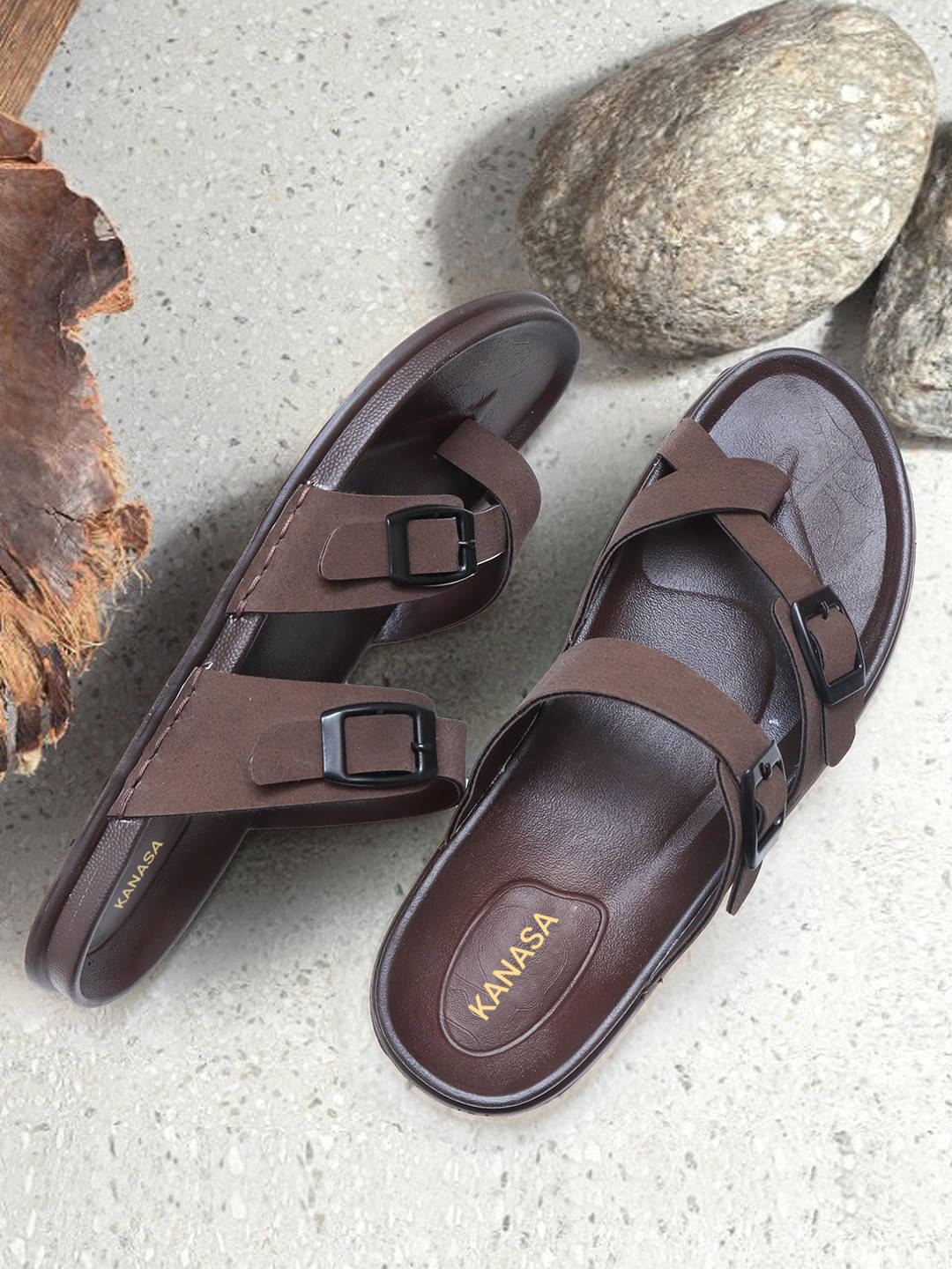     			KANASA - Brown Men's Sandals