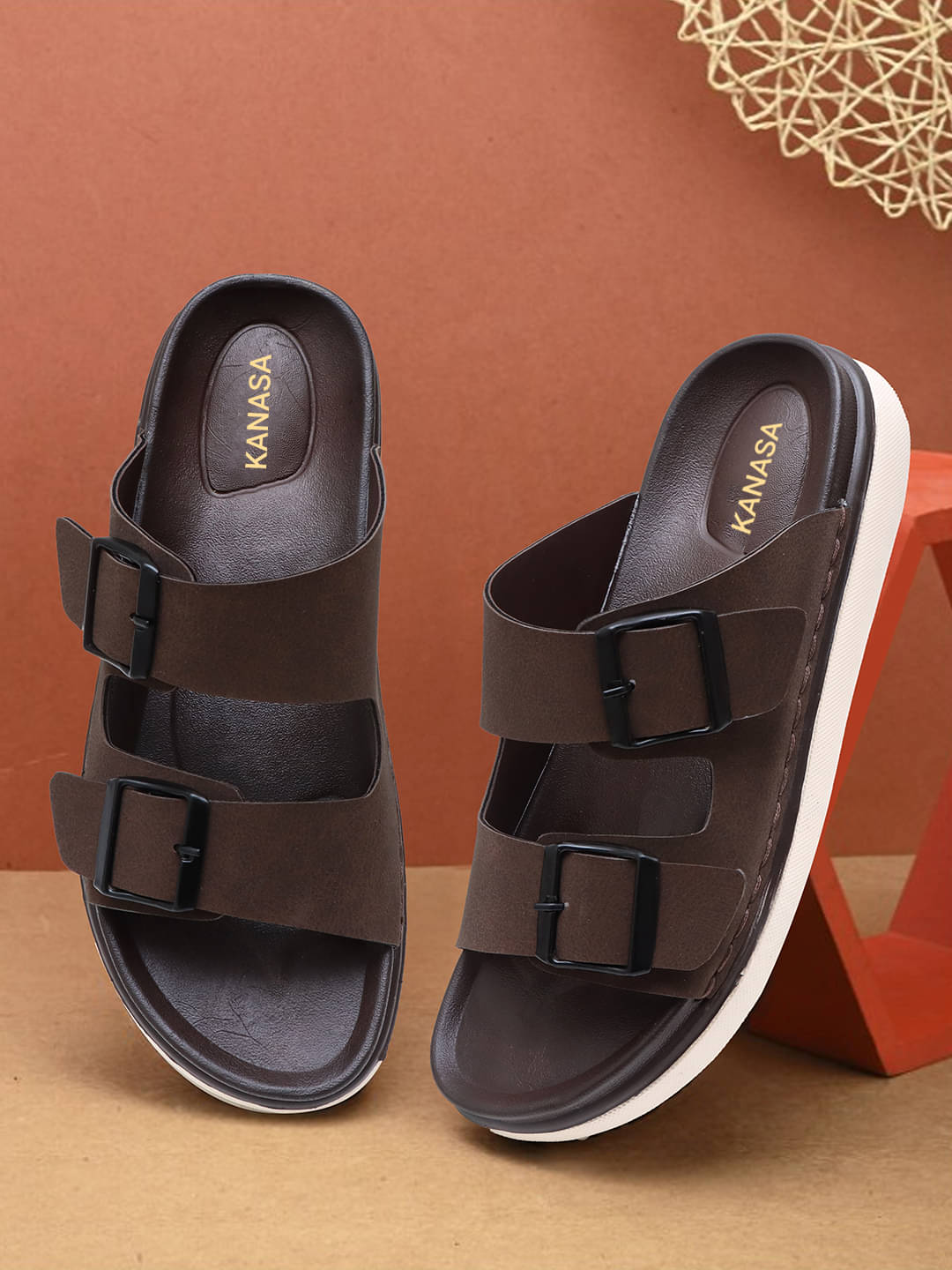    			KANASA - Brown Men's Sandals