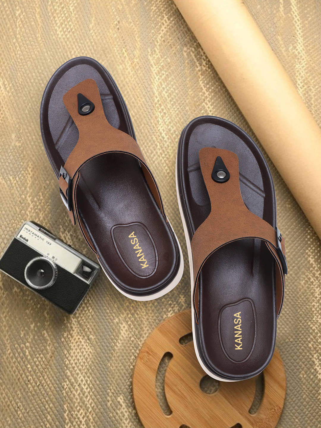     			KANASA - Tan Men's Sandals