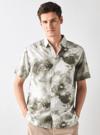 KLYZEE Viscose Regular Fit Printed Half Sleeves Men's Casual Shirt - Grey ( Pack of 1 )     			KLYZEE Viscose Regular Fit Printed Half Sleeves Men's Casual Shirt - Grey ( Pack of 1 )