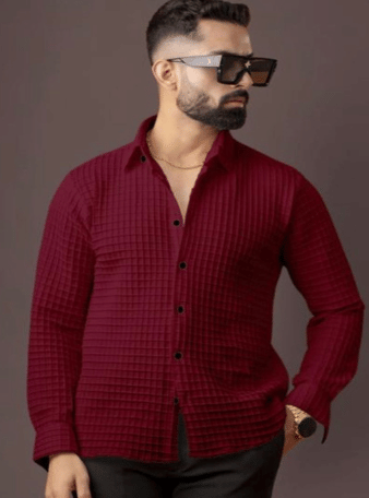 KLYZEE Viscose Regular Fit Solids Full Sleeves Men's Casual Shirt - Maroon ( Pack of 1 )     			KLYZEE Viscose Regular Fit Solids Full Sleeves Men's Casual Shirt - Maroon ( Pack of 1 )