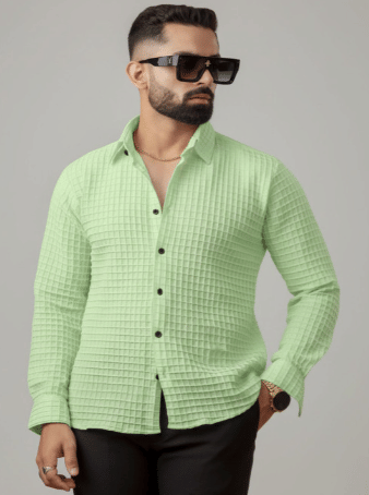 KLYZEE Viscose Regular Fit Solids Full Sleeves Men's Casual Shirt - Mint Green ( Pack of 1 )     			KLYZEE Viscose Regular Fit Solids Full Sleeves Men's Casual Shirt - Mint Green ( Pack of 1 )