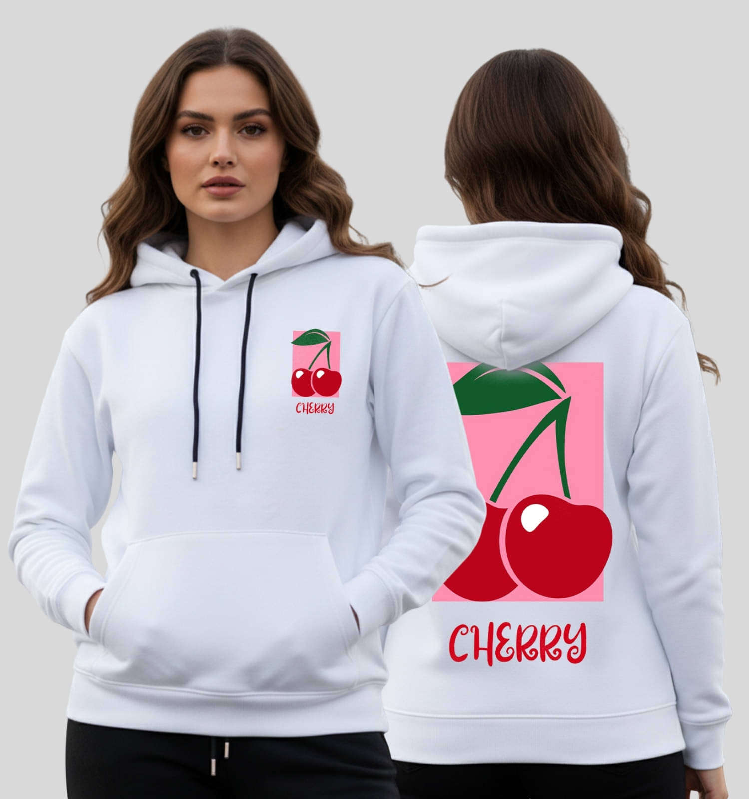     			Kanhuzzz Women Fleece Hooded Sweatshirt For Light Winters ( White )