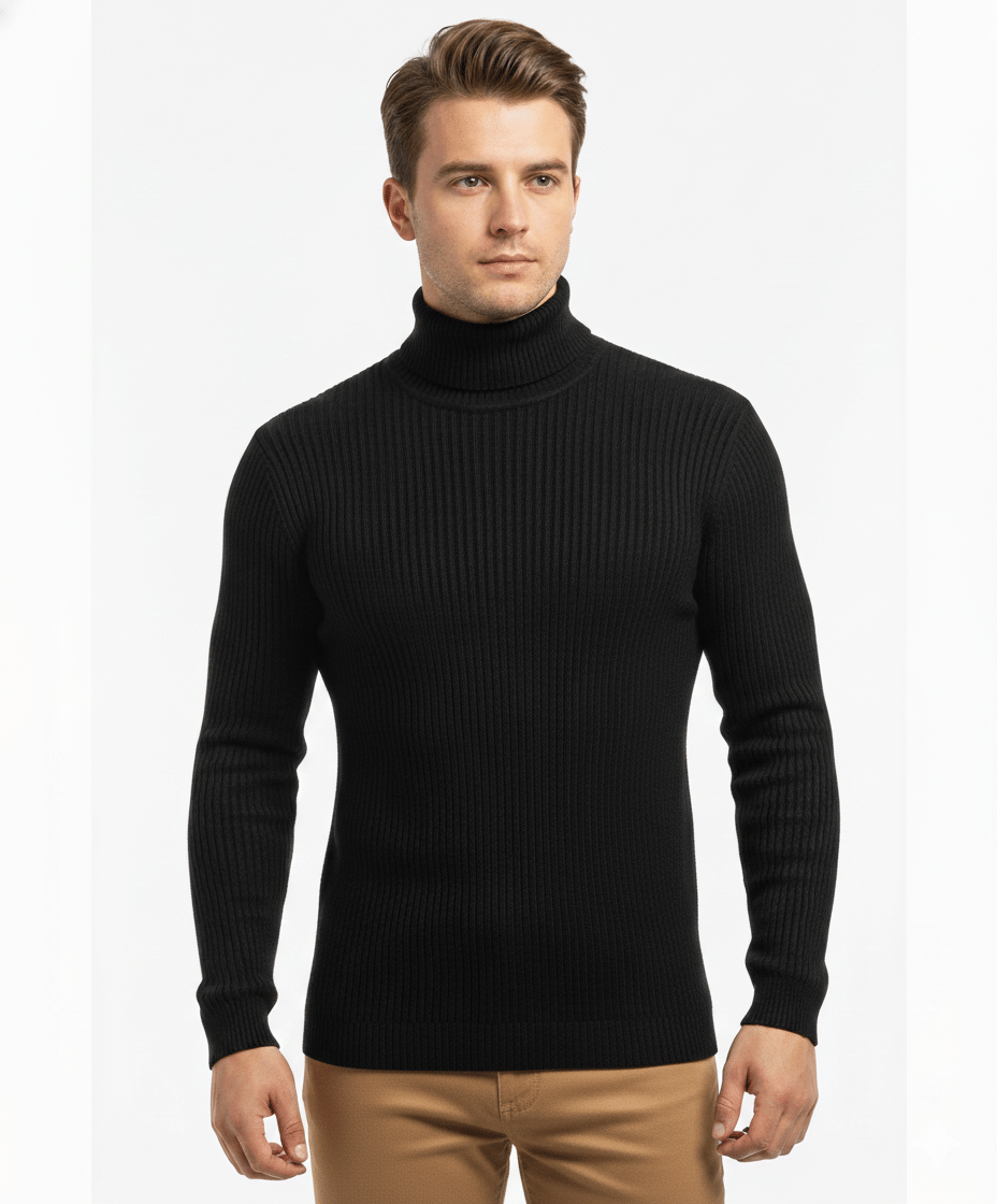 Kanhuzzz Woollen High Neck Men's Full Sleeves Pullover Sweater - Black ( Pack of 1 )     			Kanhuzzz Woollen High Neck Men's Full Sleeves Pullover Sweater - Black ( Pack of 1 )