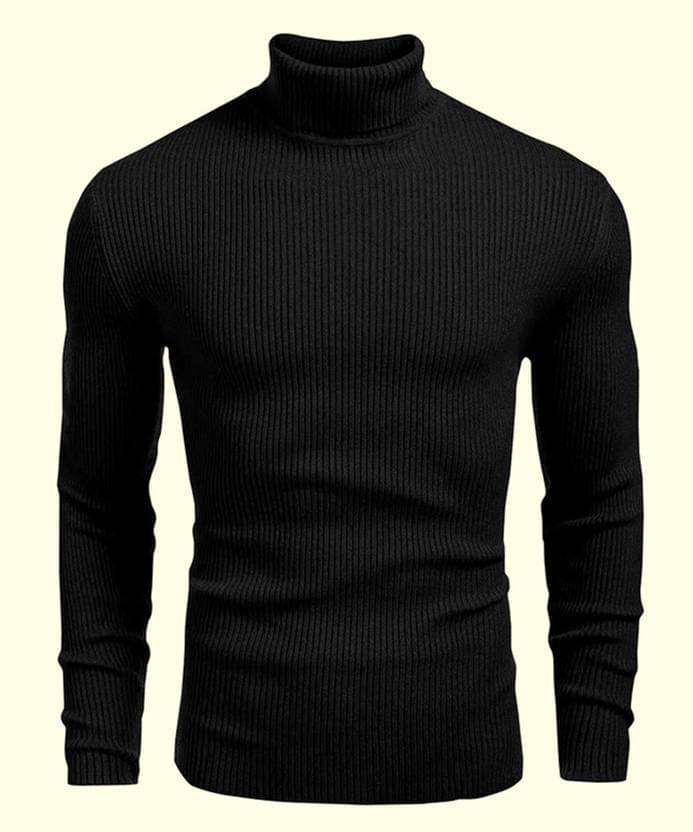 Kanhuzzz Woollen High Neck Men's Full Sleeves Pullover Sweater - Black ( Pack of 1 )     			Kanhuzzz Woollen High Neck Men's Full Sleeves Pullover Sweater - Black ( Pack of 1 )