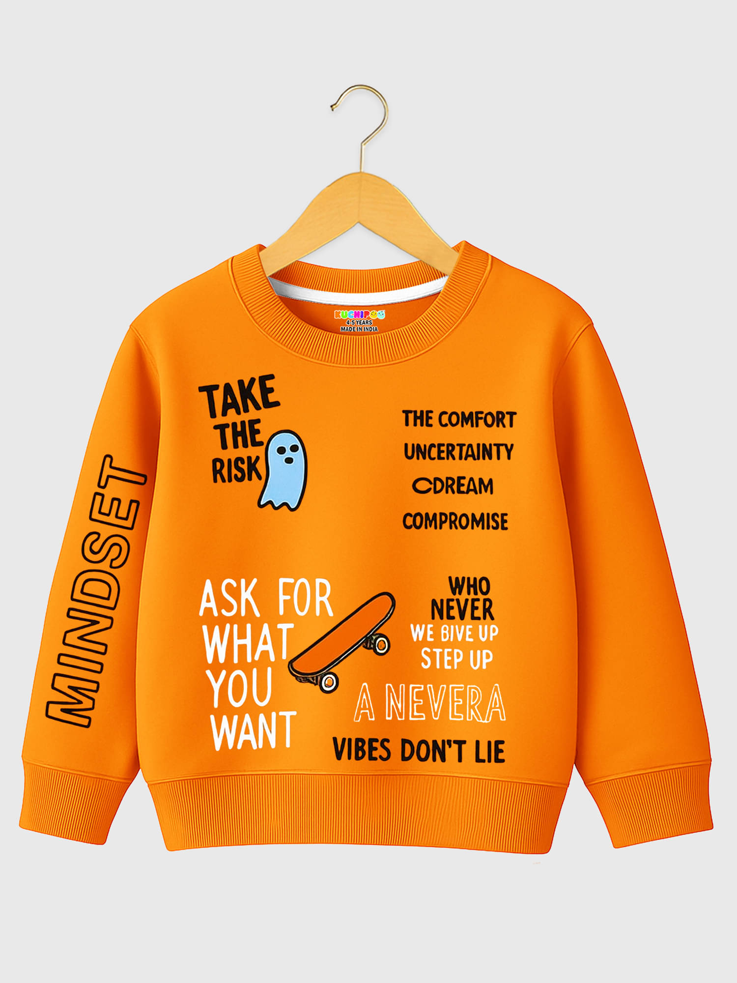     			Kuchipoo Pack of 1 Boys Fleece Sweatshirt ( Orange )