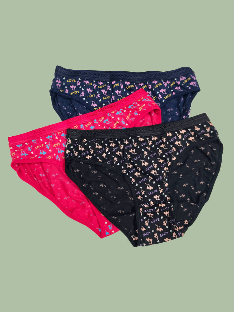 Ladyland Cotton Hipster ( Multicolor , Pack of 3 )