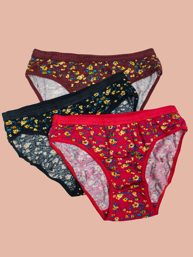 Ladyland Cotton Hipster ( Multicolor , Pack of 3 )