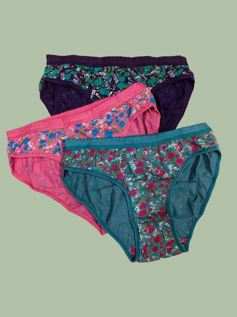 Ladyland Cotton Hipster ( Multicolor , Pack of 3 )