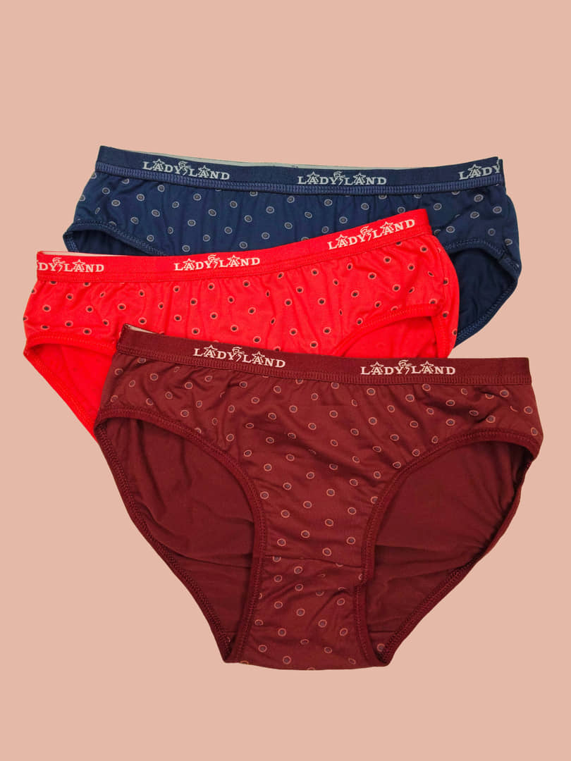 Ladyland Cotton Hipster ( Multicolor , Pack of 3 )