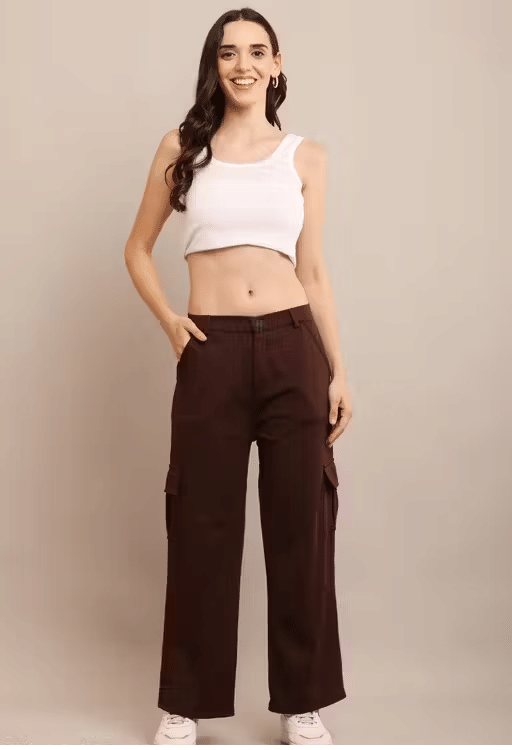     			Lilyn Women Cotton Blend Cargos Trousers ( Brown )