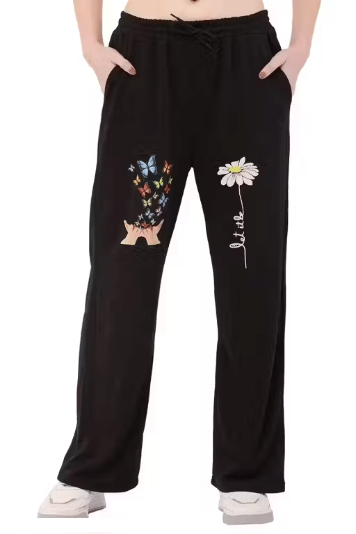     			Lilyn Women Cotton Blend Casual Trousers ( Black )