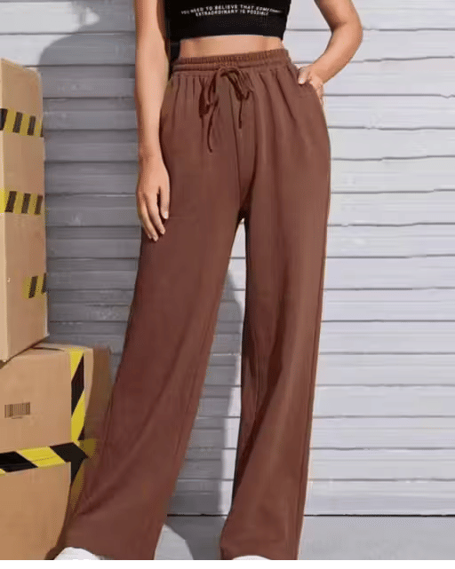     			Lilyn Women Cotton Blend Casual Trousers ( Brown )