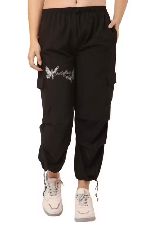     			Lilyn Women Polyester Cargos Trousers ( Black )