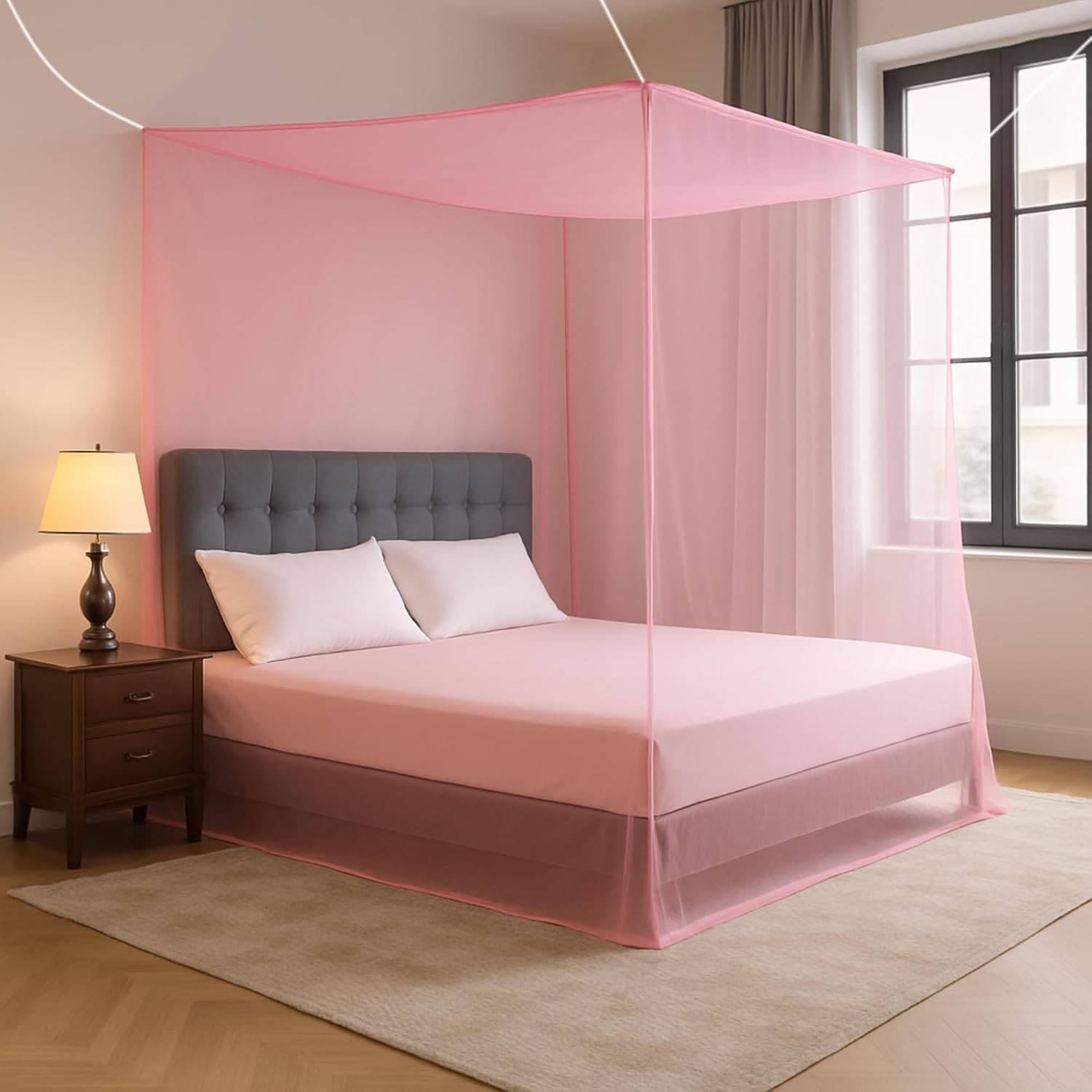 MINITOES - Pink HDPE - High Density Poly Ethylene Foldable Mosquito Net ( Pack of 1 ) MINITOES - Pink HDPE - High Density Poly Ethylene Foldable Mosquito Net ( Pack of 1 )