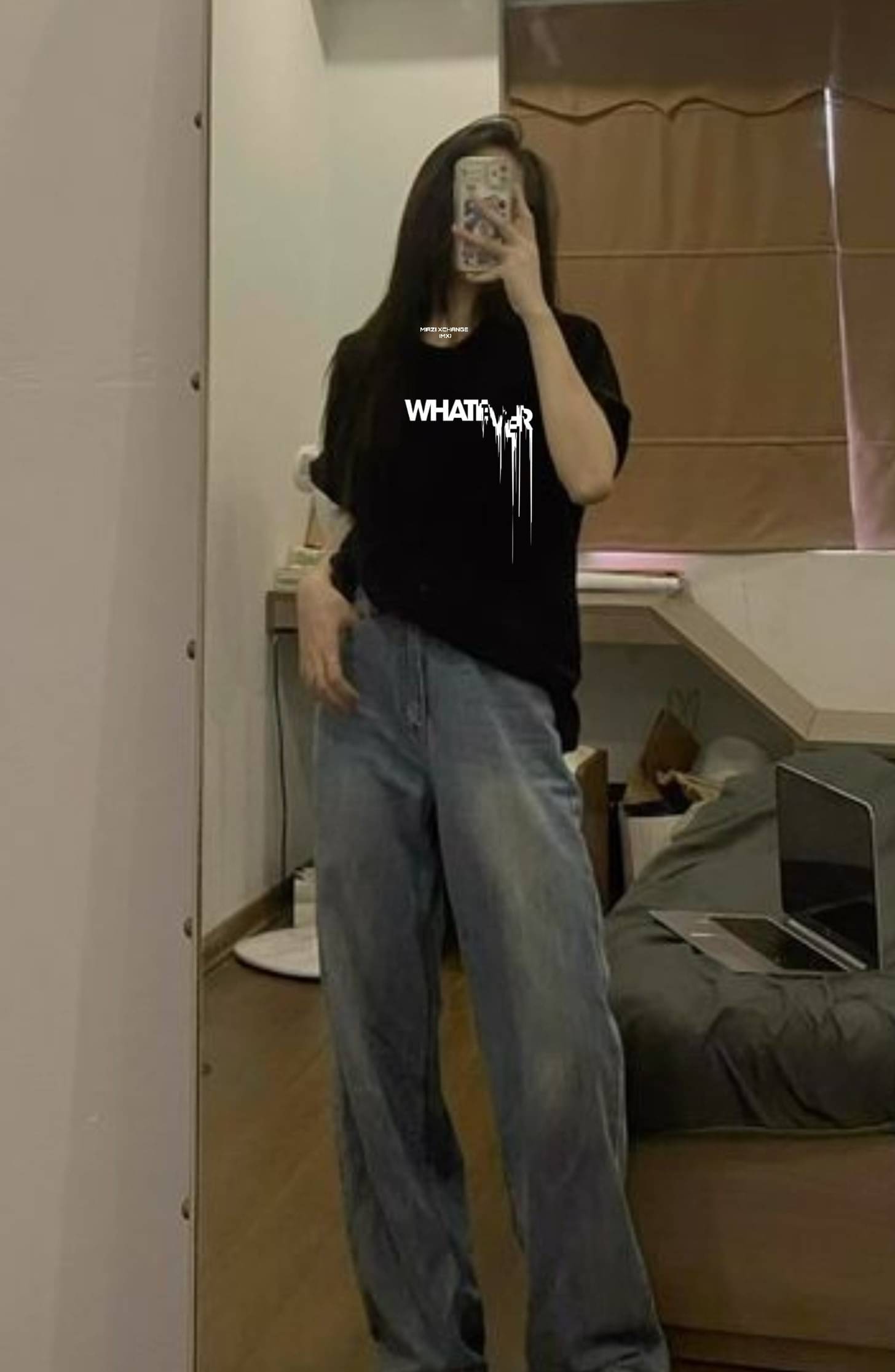 MX Women Cotton Blend Printed Regular Fit Round Neck T-Shirt ( Black )     			MX Women Cotton Blend Printed Regular Fit Round Neck T-Shirt ( Black )