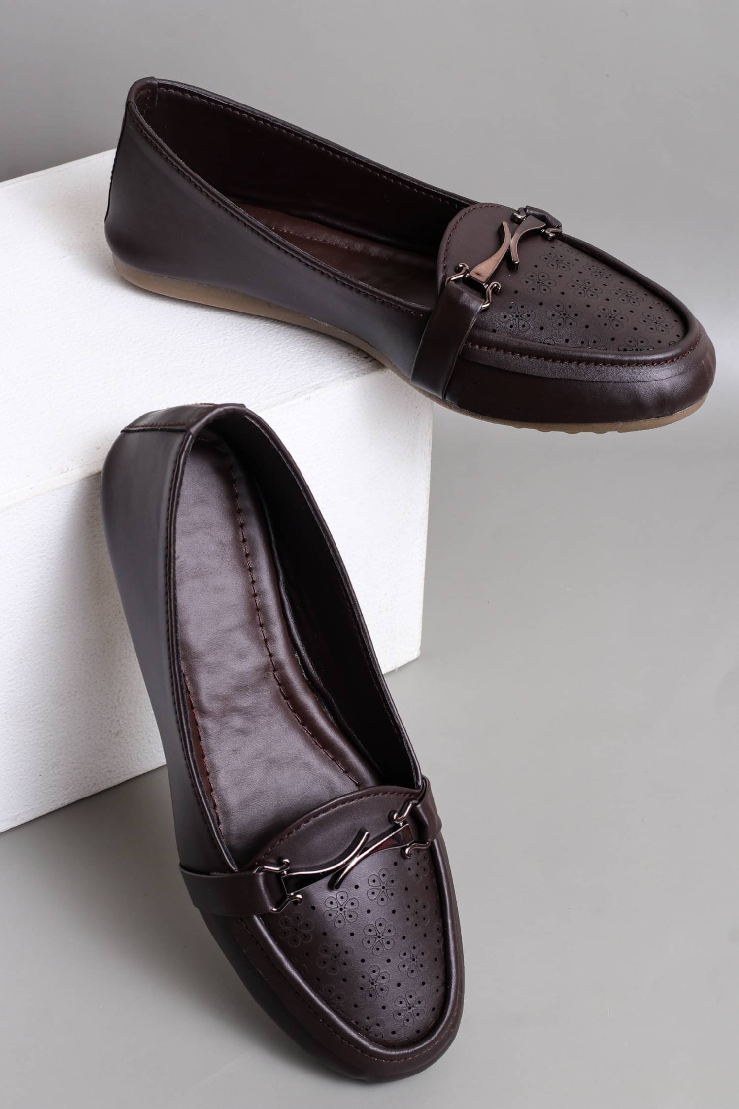 Moonwalk Brown Women's Ethnic Ballerinas     			Moonwalk Brown Women's Ethnic Ballerinas