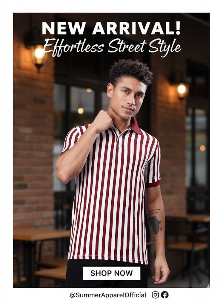    			Nelartndesign Men Cotton Blend Regular Fit Striped T-Shirt ( Red )