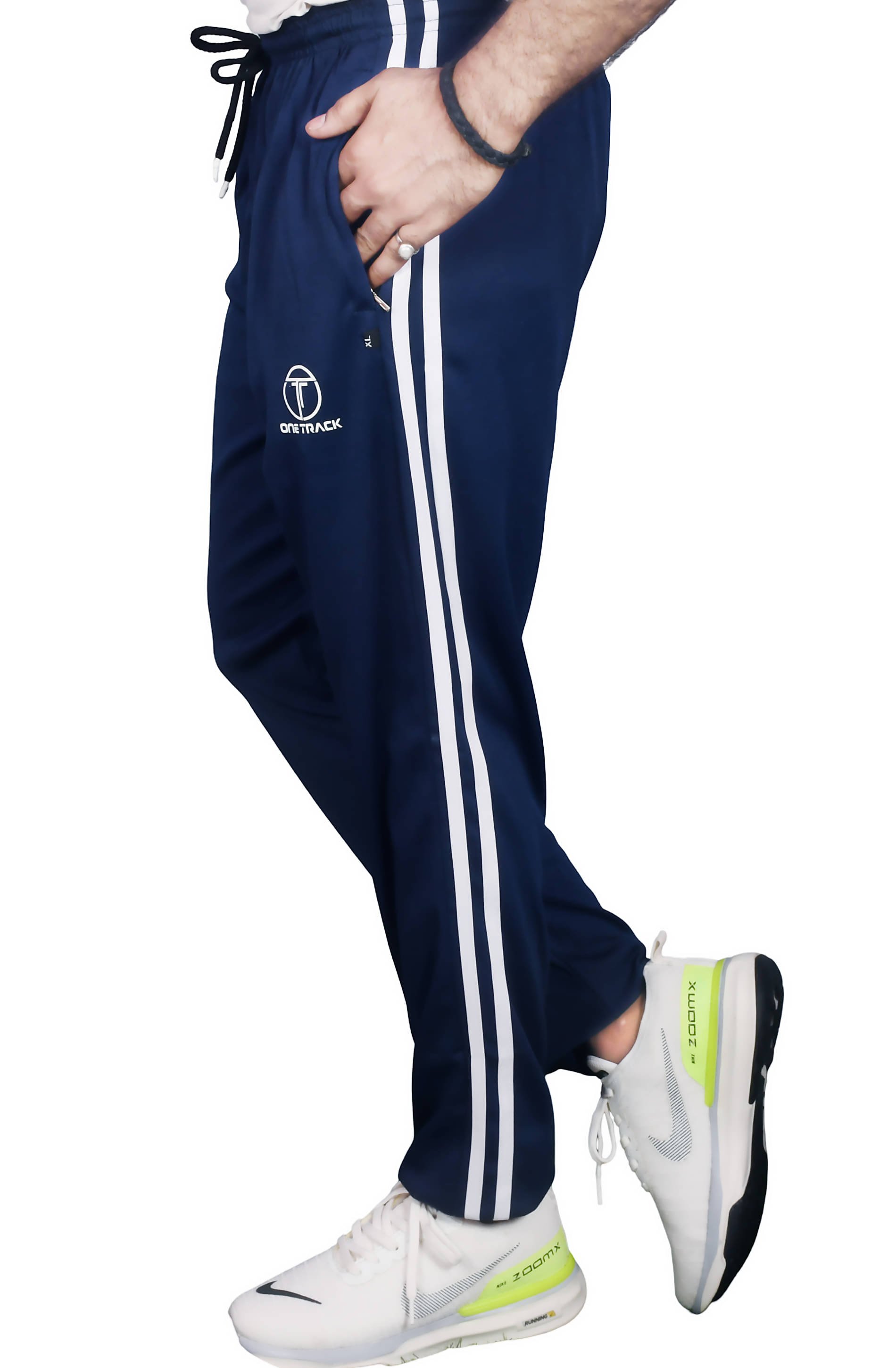 ONE TRACK Navy Blue Lycra Men's Trackpants ( Pack of 1 ) ONE TRACK Navy Blue Lycra Men's Trackpants ( Pack of 1 )