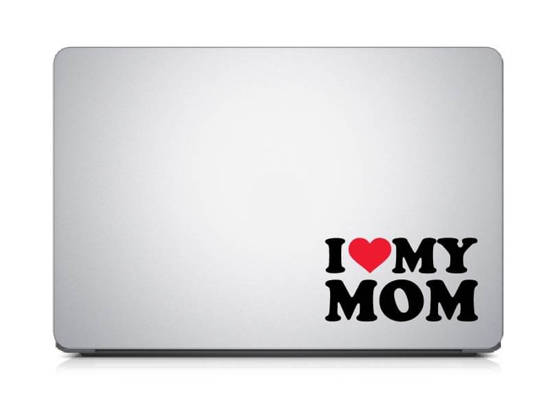     			PEACOCKRIDE I Love My Mom Laptop Decal Sticker ( PVC Vinyl )