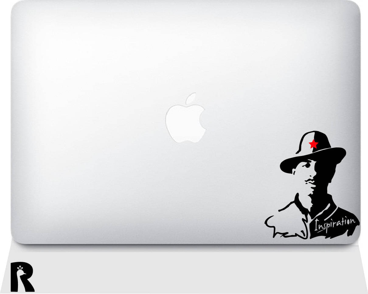 PEACOCKRIDE Inspirational Bhagat Singh Laptop Decal Sticker ( PVC Vinyl )     			PEACOCKRIDE Inspirational Bhagat Singh Laptop Decal Sticker ( PVC Vinyl )