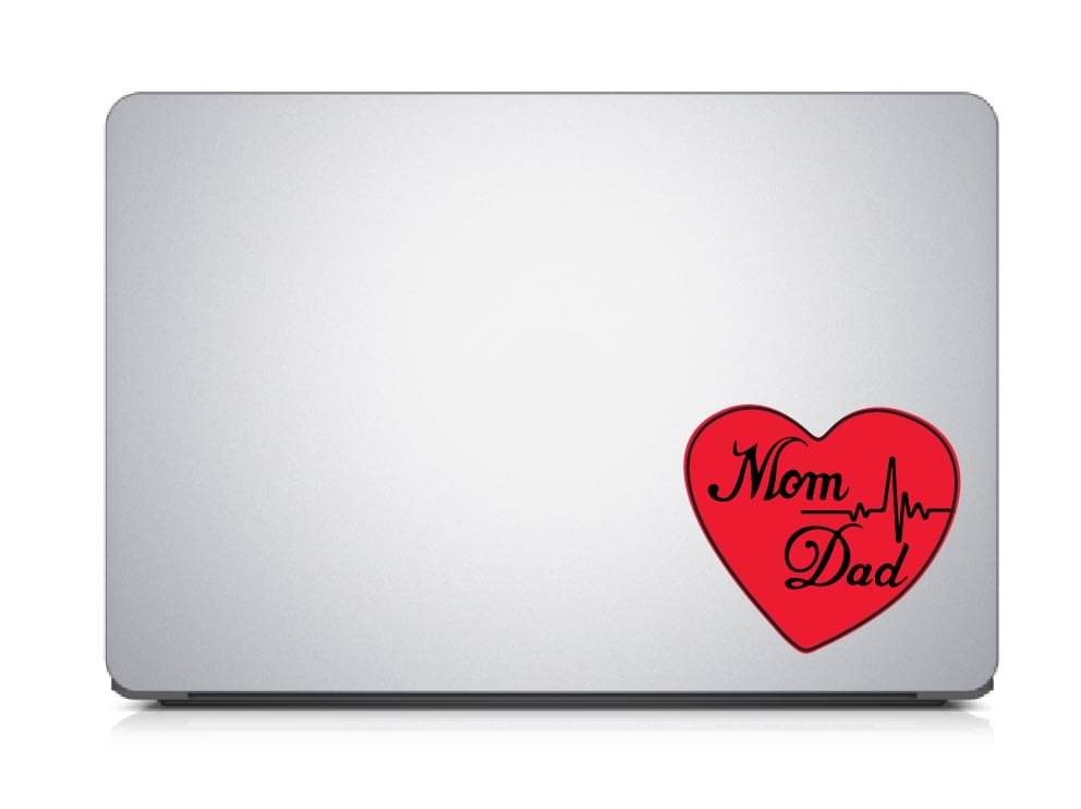 PEACOCKRIDE Love Mom and Dad Life Line Laptop Decal Sticker ( PVC Vinyl )     			PEACOCKRIDE Love Mom and Dad Life Line Laptop Decal Sticker ( PVC Vinyl )