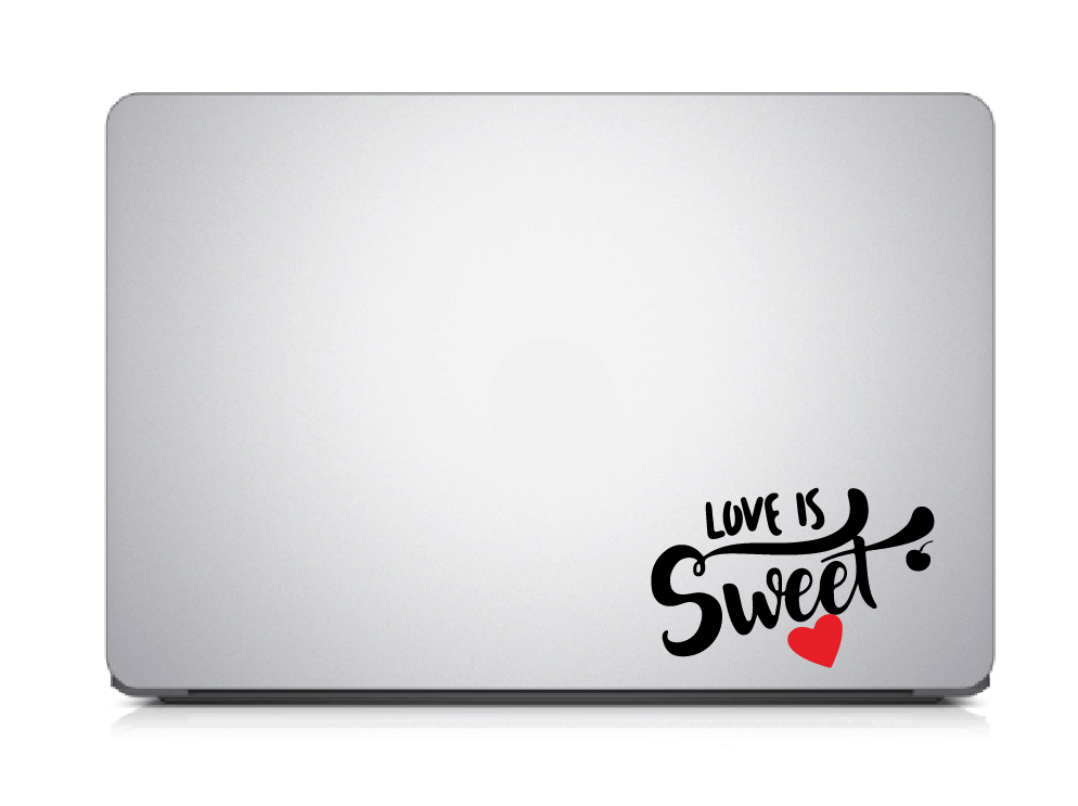     			PEACOCKRIDE Love is Sweet I Romantic I Love I Valentines Day Series I Laptop Decal Sticker ( PVC Vinyl )