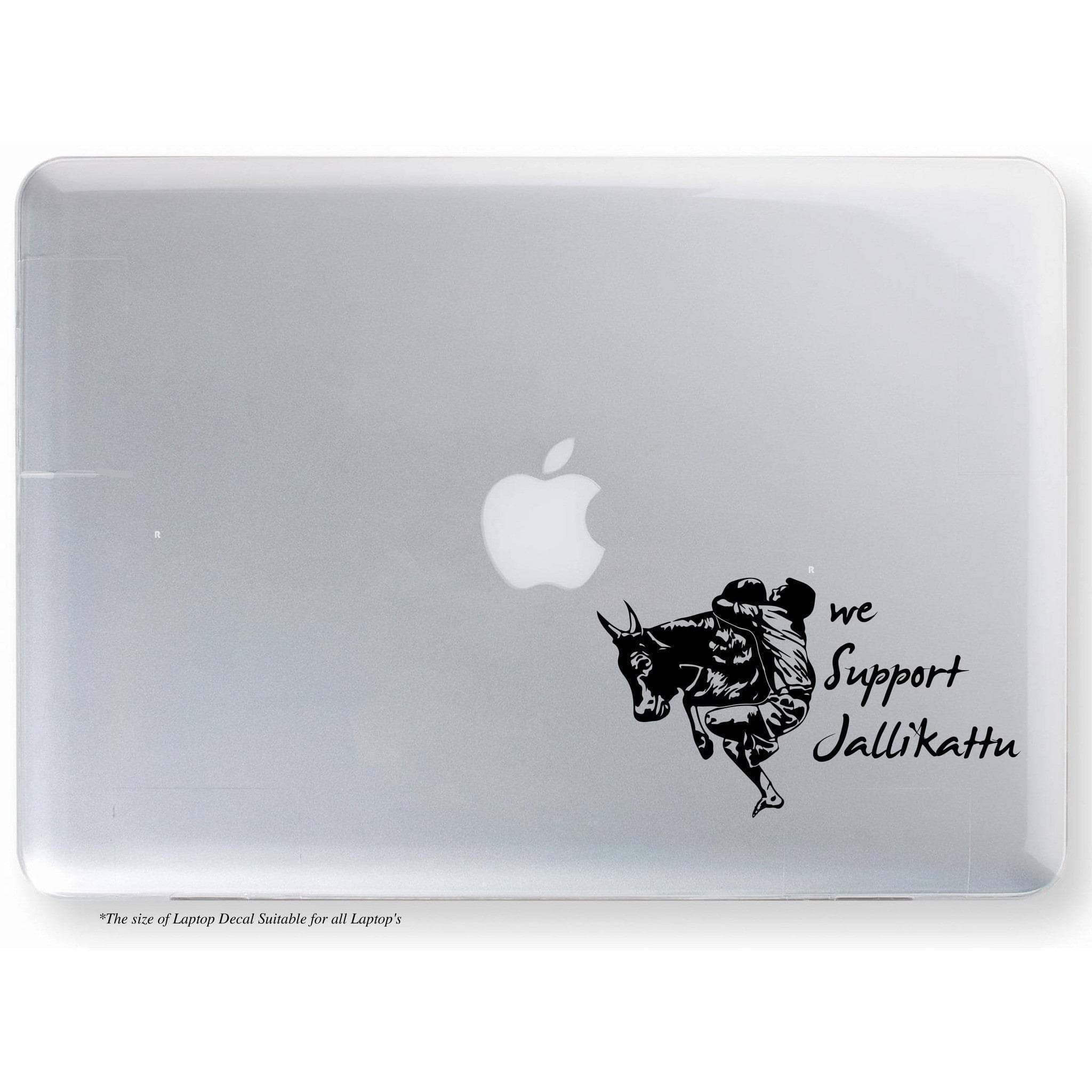     			PEACOCKRIDE We Support Jallikattu - Laptop Decal Sticker ( PVC Vinyl )