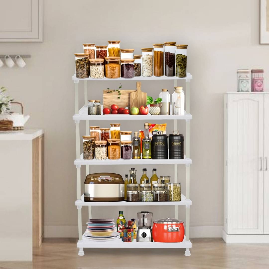 PHILOSHOP White Plastic Storage Racks ( Pack of 1 )     			PHILOSHOP White Plastic Storage Racks ( Pack of 1 )