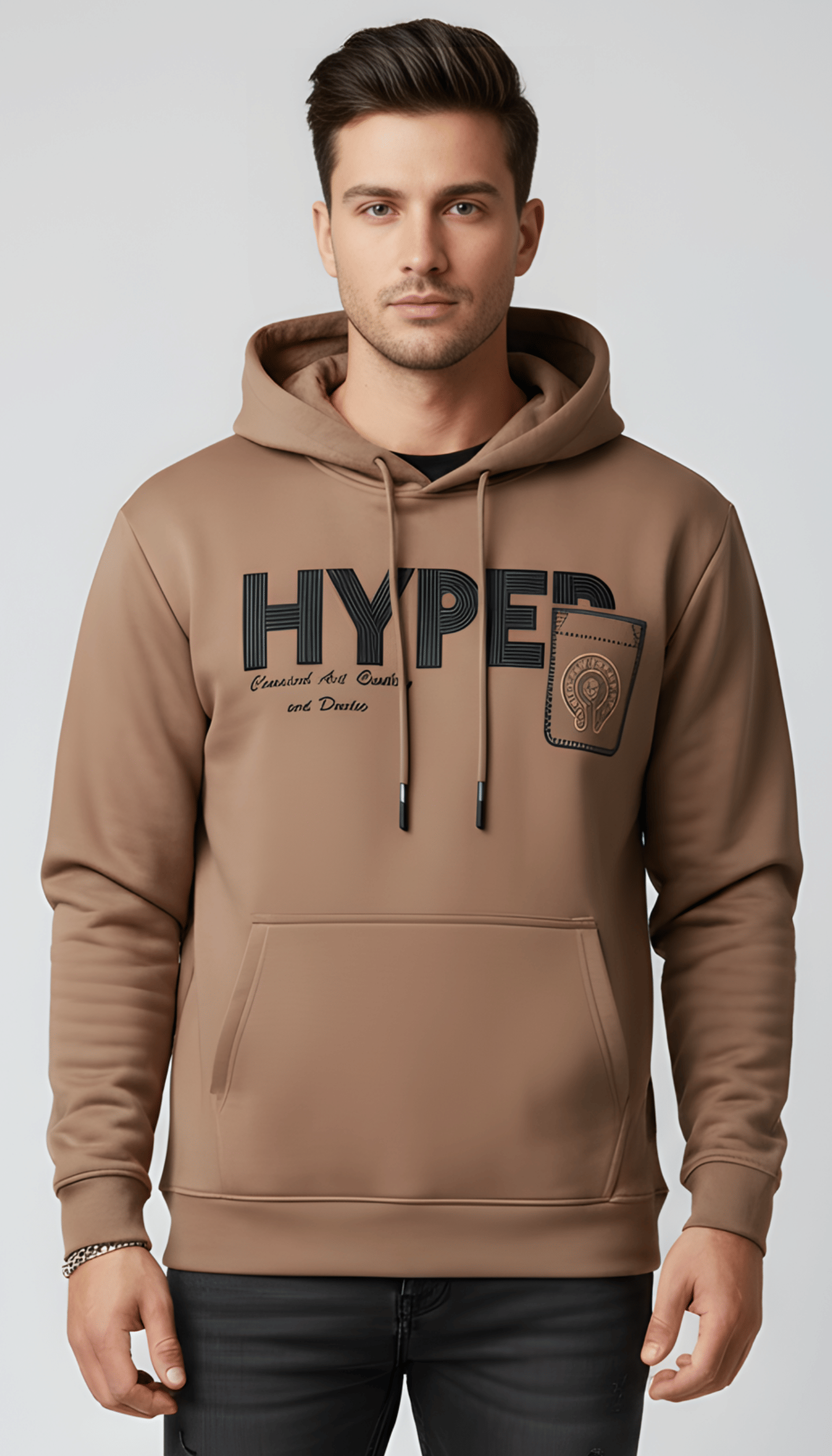 ParcelYard Cotton Blend Hooded Men's Sweatshirt - Camel ( Pack of 1 )     			ParcelYard Cotton Blend Hooded Men's Sweatshirt - Camel ( Pack of 1 )