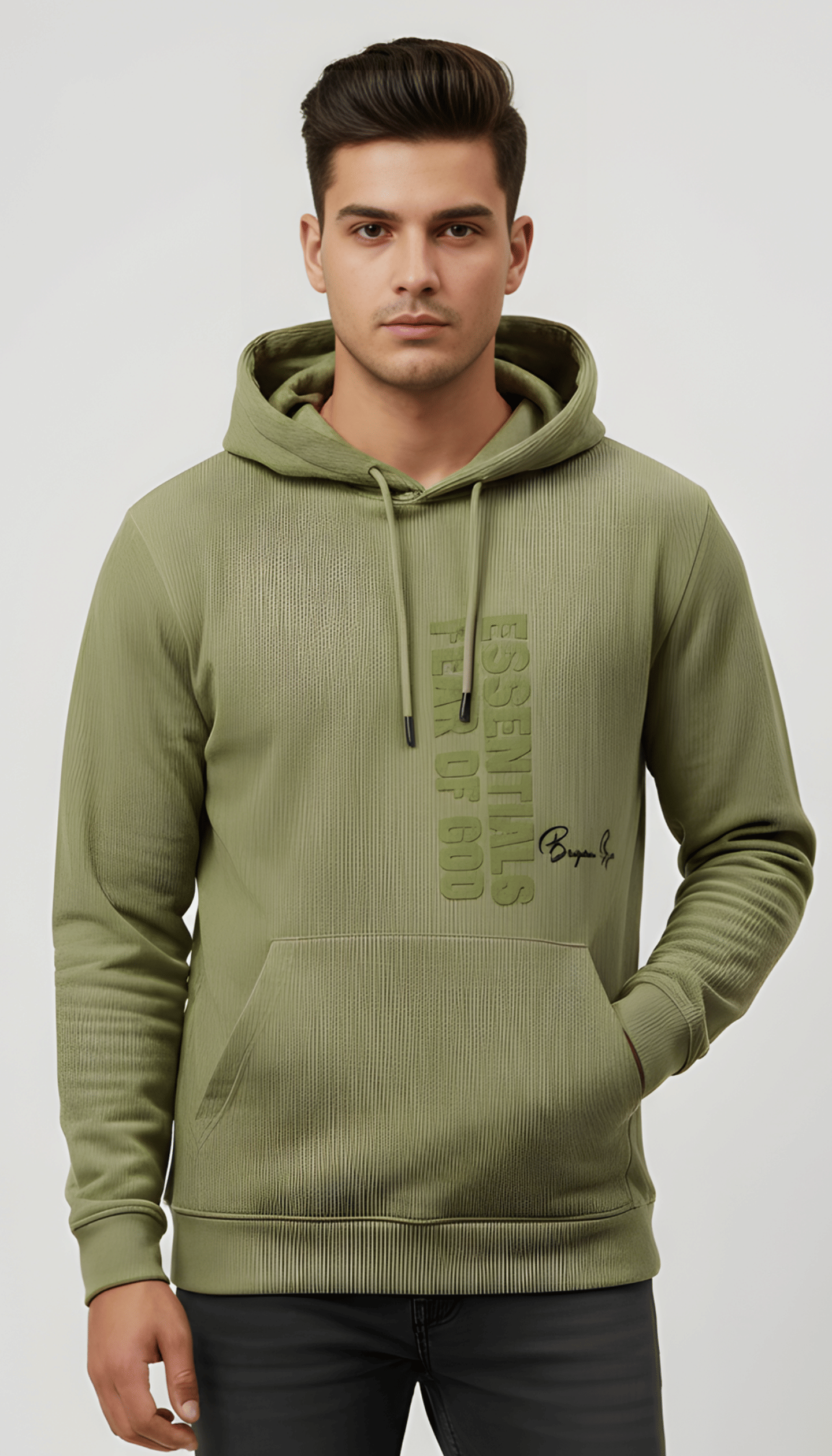     			ParcelYard Cotton Blend Hooded Men's Sweatshirt - Lime Green ( Pack of 1 )