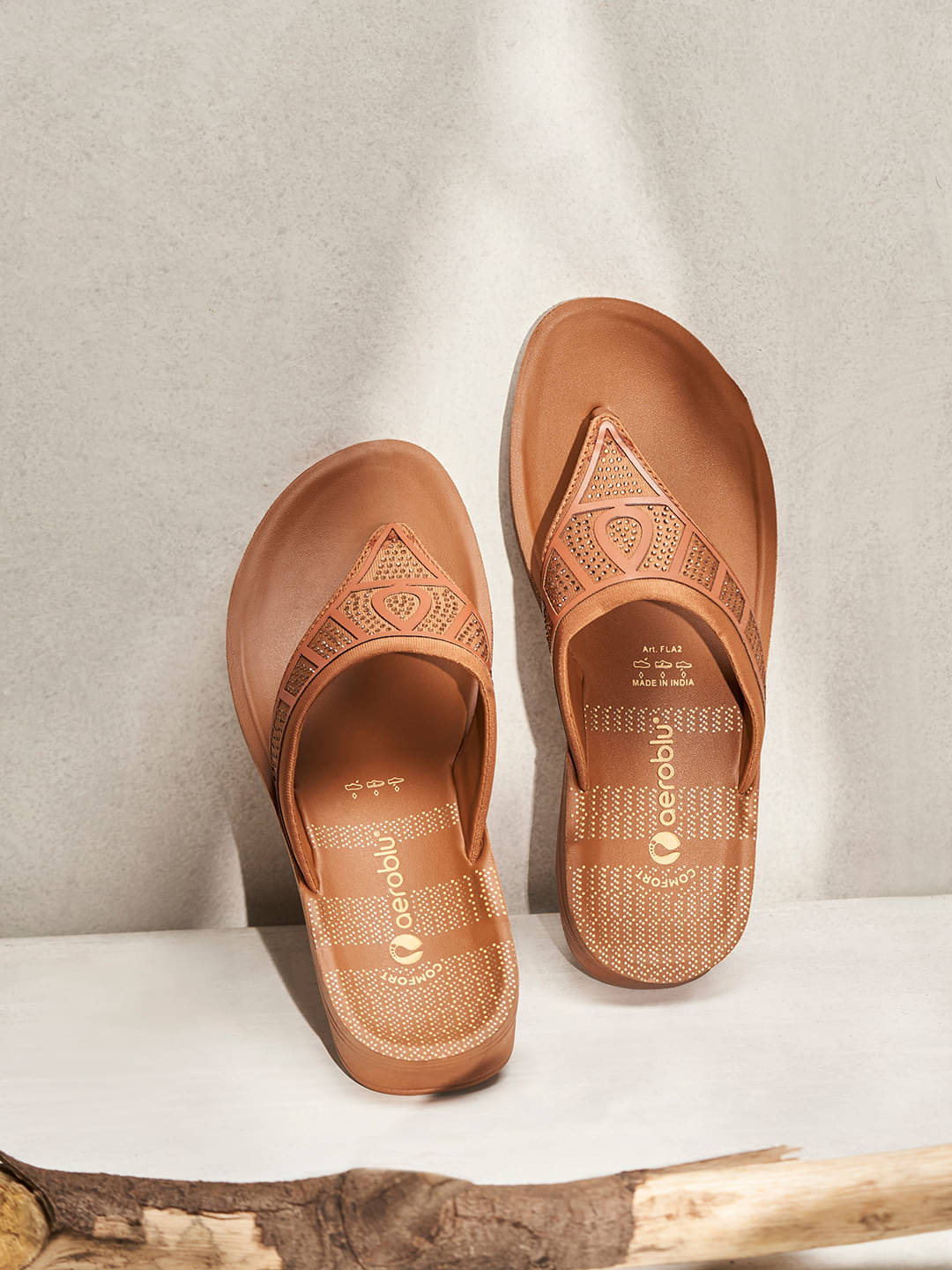     			Puntoblu Tan Women's Thong Flip Flop