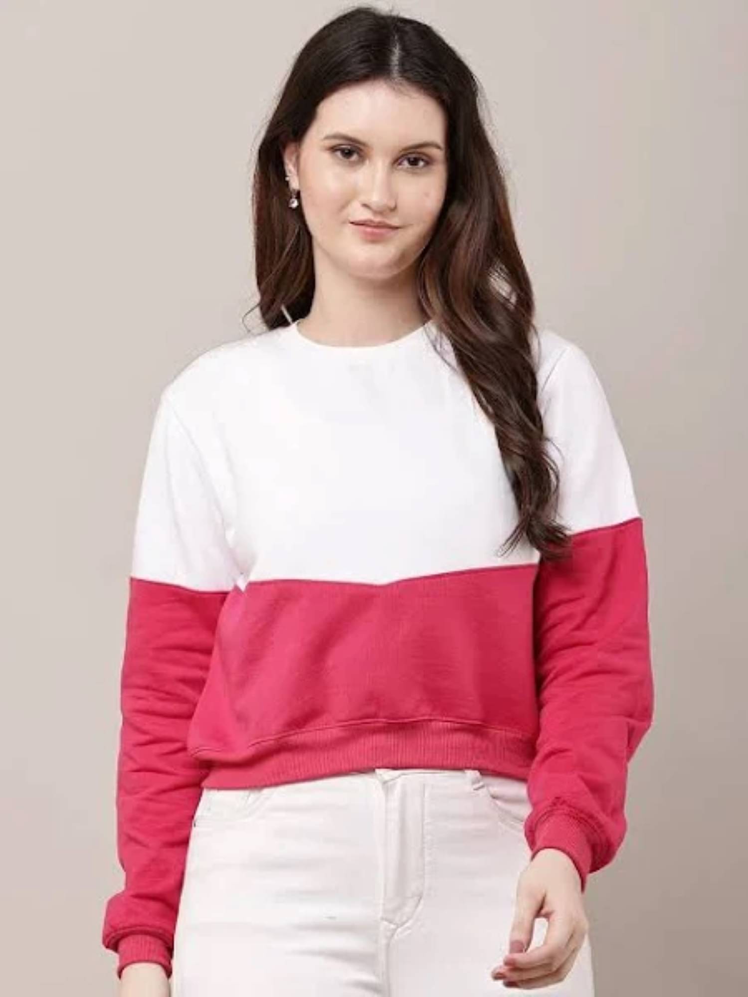 RAABTA FASHIION Women Cotton Fleece Round Neck Sweater Vest ( Pink )     			RAABTA FASHIION Women Cotton Fleece Round Neck Sweater Vest ( Pink )