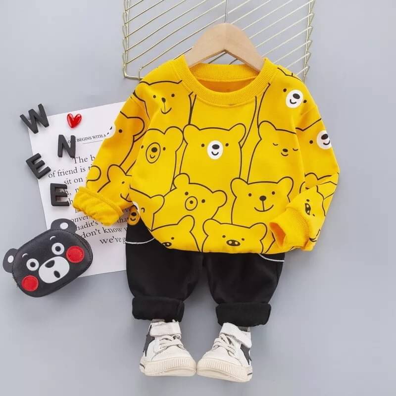     			SRP Pack of 1 Boys Cotton T-Shirt & Pants Set ( Yellow )