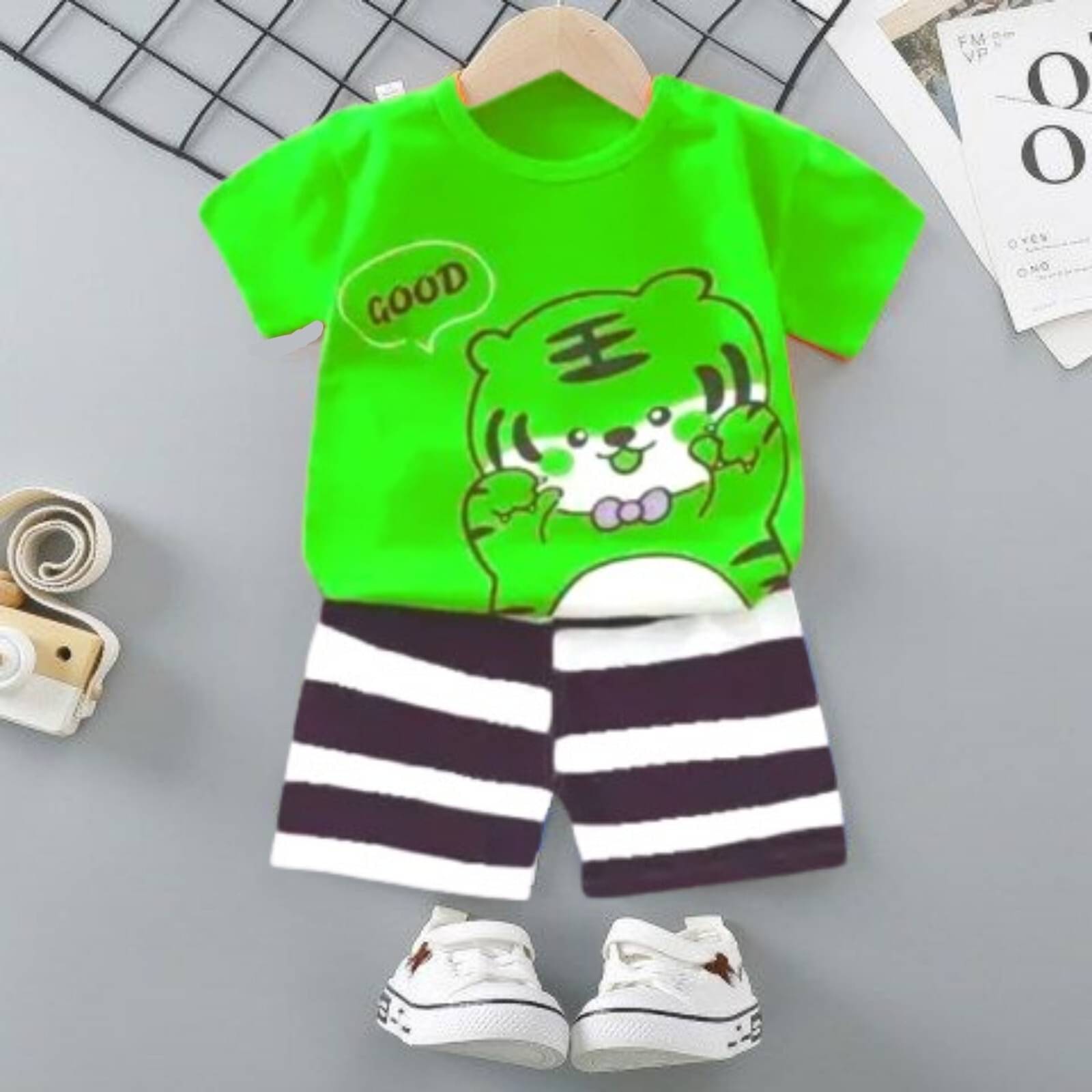     			SRP Pack of 1 Boys Cotton T-Shirt & Shorts Set ( Green )