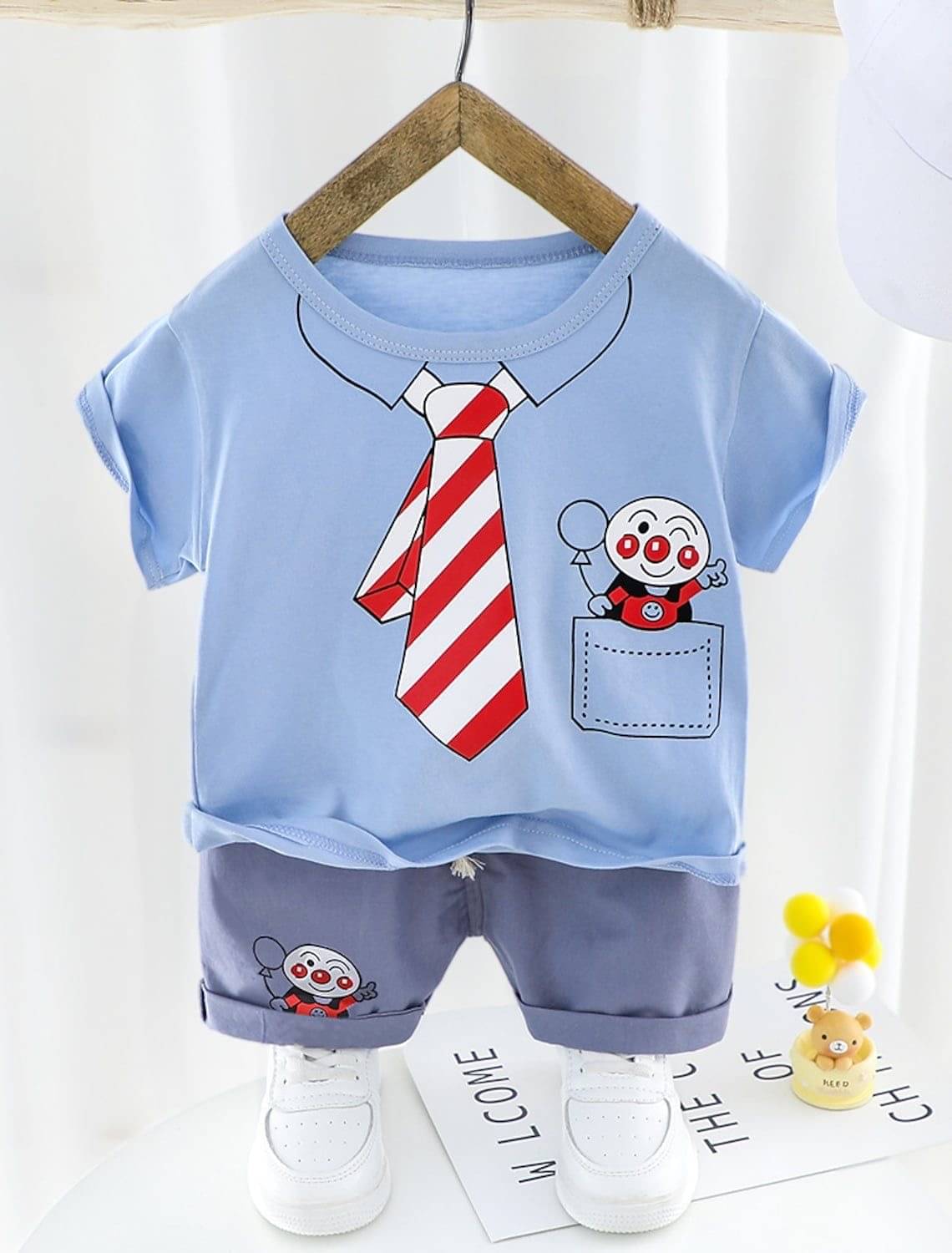     			SRP Pack of 1 Boys Cotton T-Shirt & Shorts Set ( Light Blue )