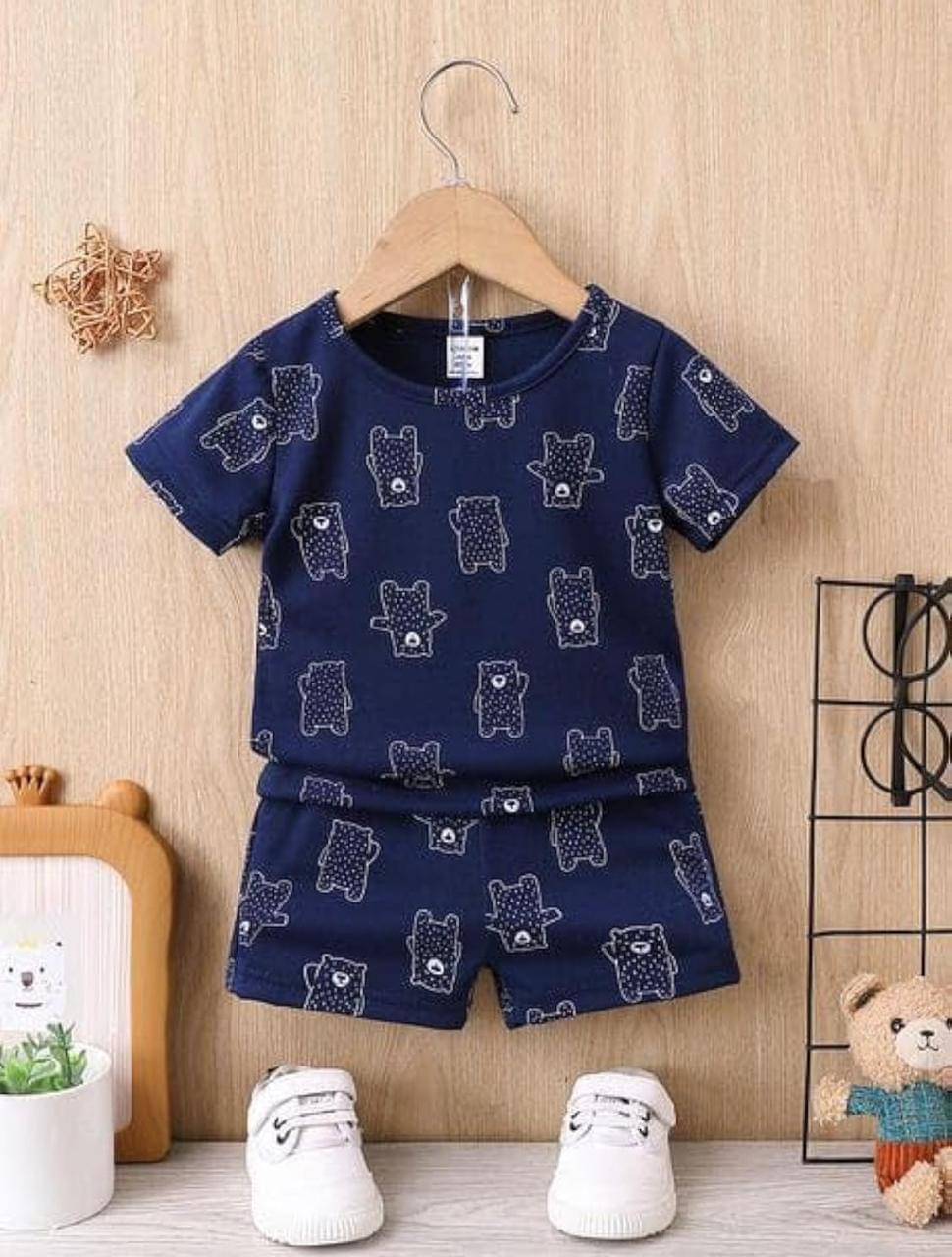     			SRP Pack of 1 Boys Cotton T-Shirt & Shorts Set ( Navy Blue )