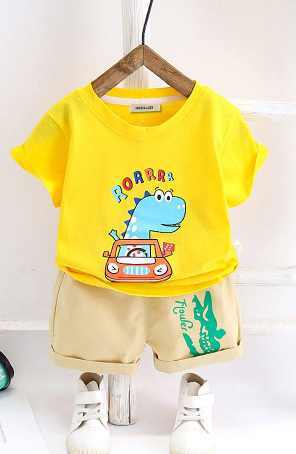     			SRP Pack of 1 Boys Cotton T-Shirt & Shorts Set ( Yellow )