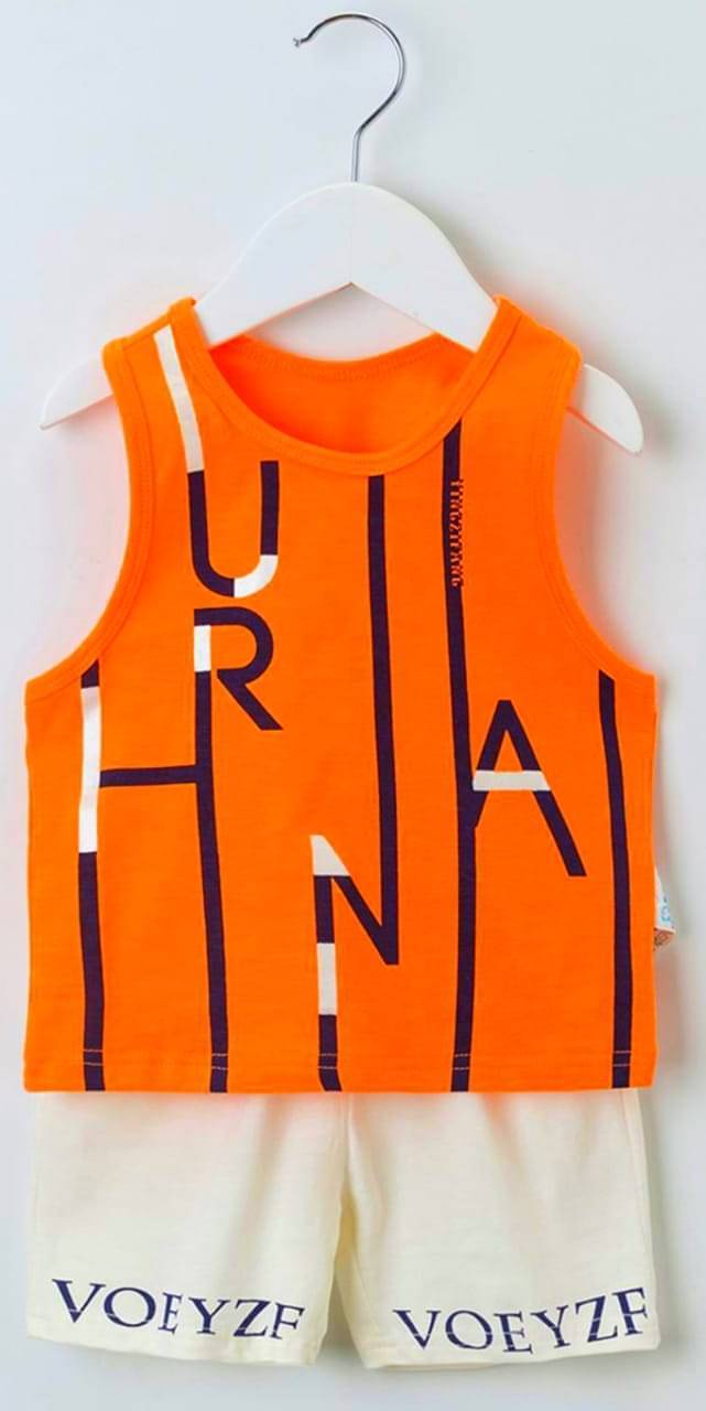     			SRP Pack of 1 Boys Cotton T-Shirt & Shorts Set ( Orange )