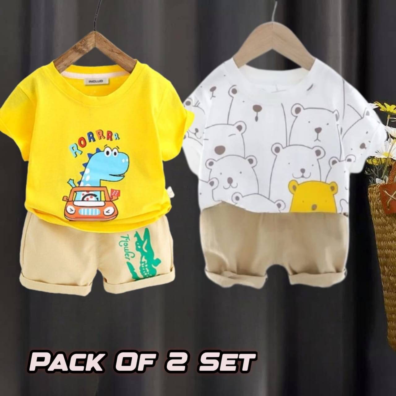     			SRP Pack of 2 Boys Cotton T-Shirt & Shorts Set ( Multicolor )