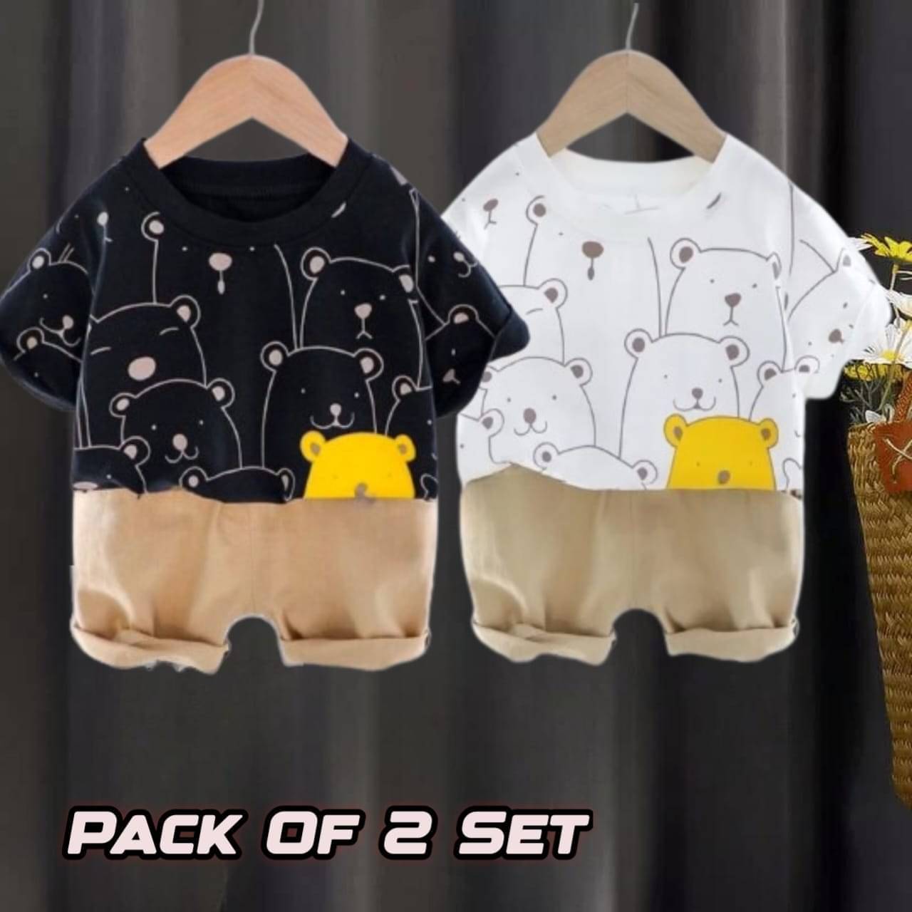     			SRP Pack of 2 Boys Cotton T-Shirt & Shorts Set ( Multicolor )