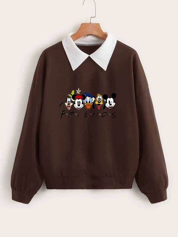 STYLE MART Women Fleece Round Neck Sweatshirt For Light Winters ( Brown )     			STYLE MART Women Fleece Round Neck Sweatshirt For Light Winters ( Brown )